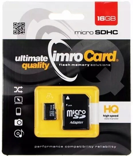 Karta microSD IMRO C10 U1 16 GB + adapter