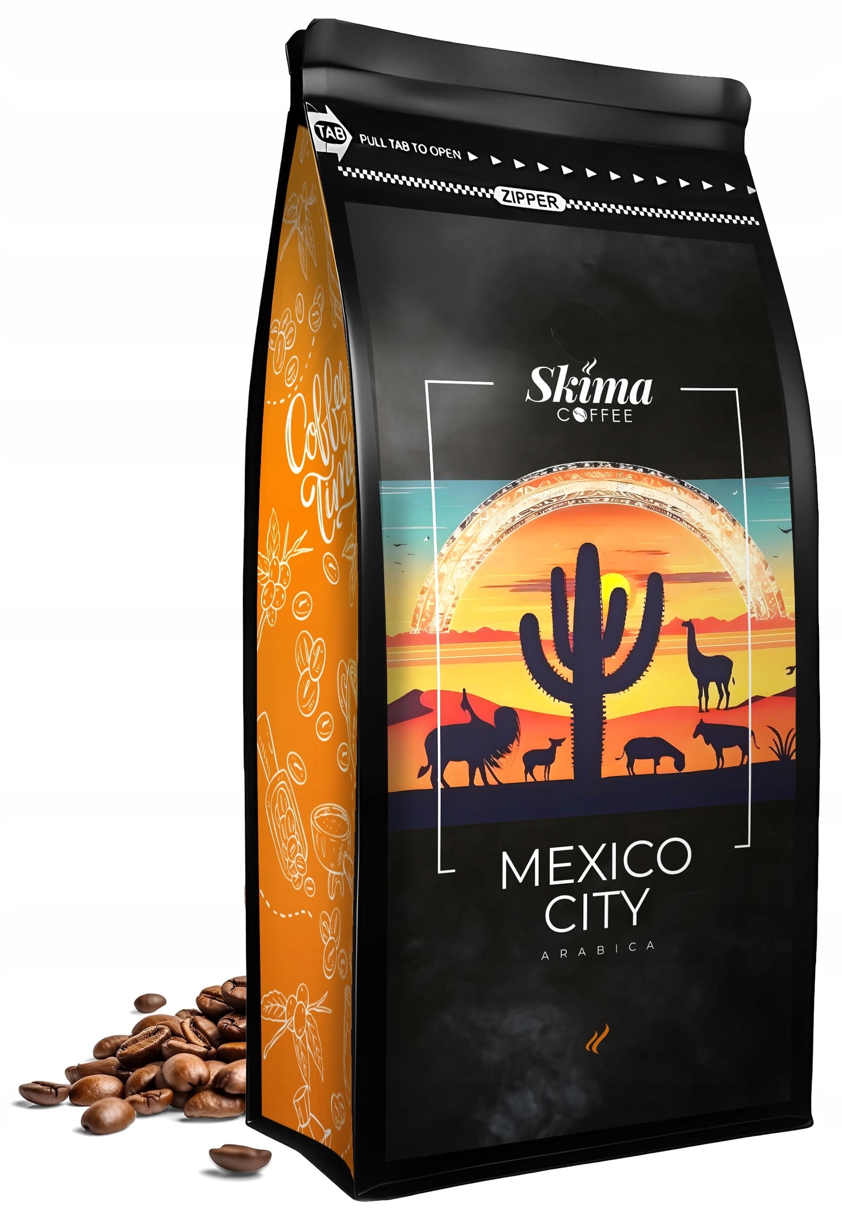 Káva zrnková 1 kg Mexico City 100% Arabica Čerstvá do kávovaru Dárek