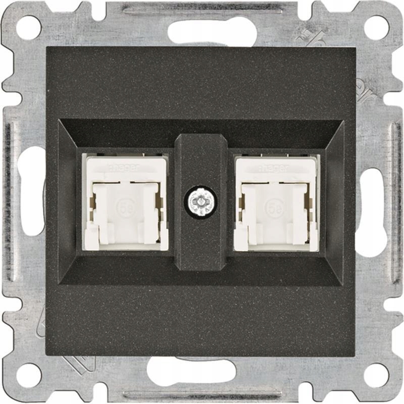 Hager Lumina černá počítačová zásuvka x2