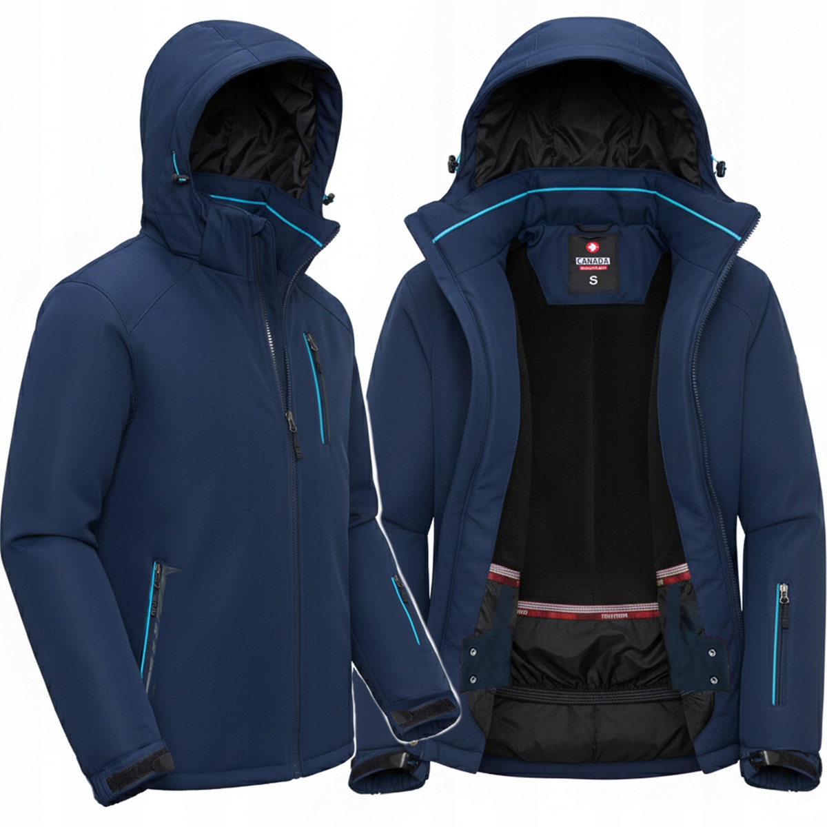 Pánská Zimní Bunda Canada Na Sjezdovku Teplá Dvě Barvy XXL