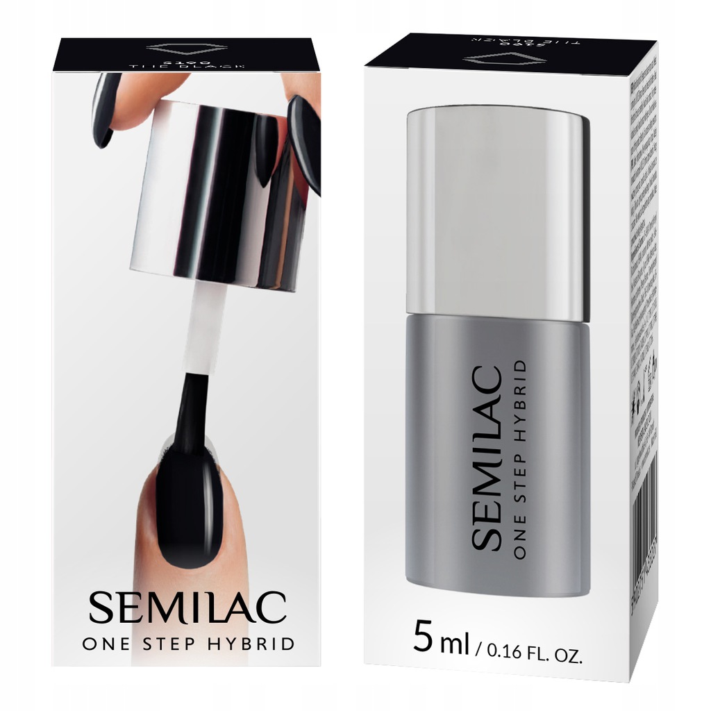 SEMILAC ONE STEP LAKIER HYBRYDOWY S190 BLACK 5ml Marka Semilac