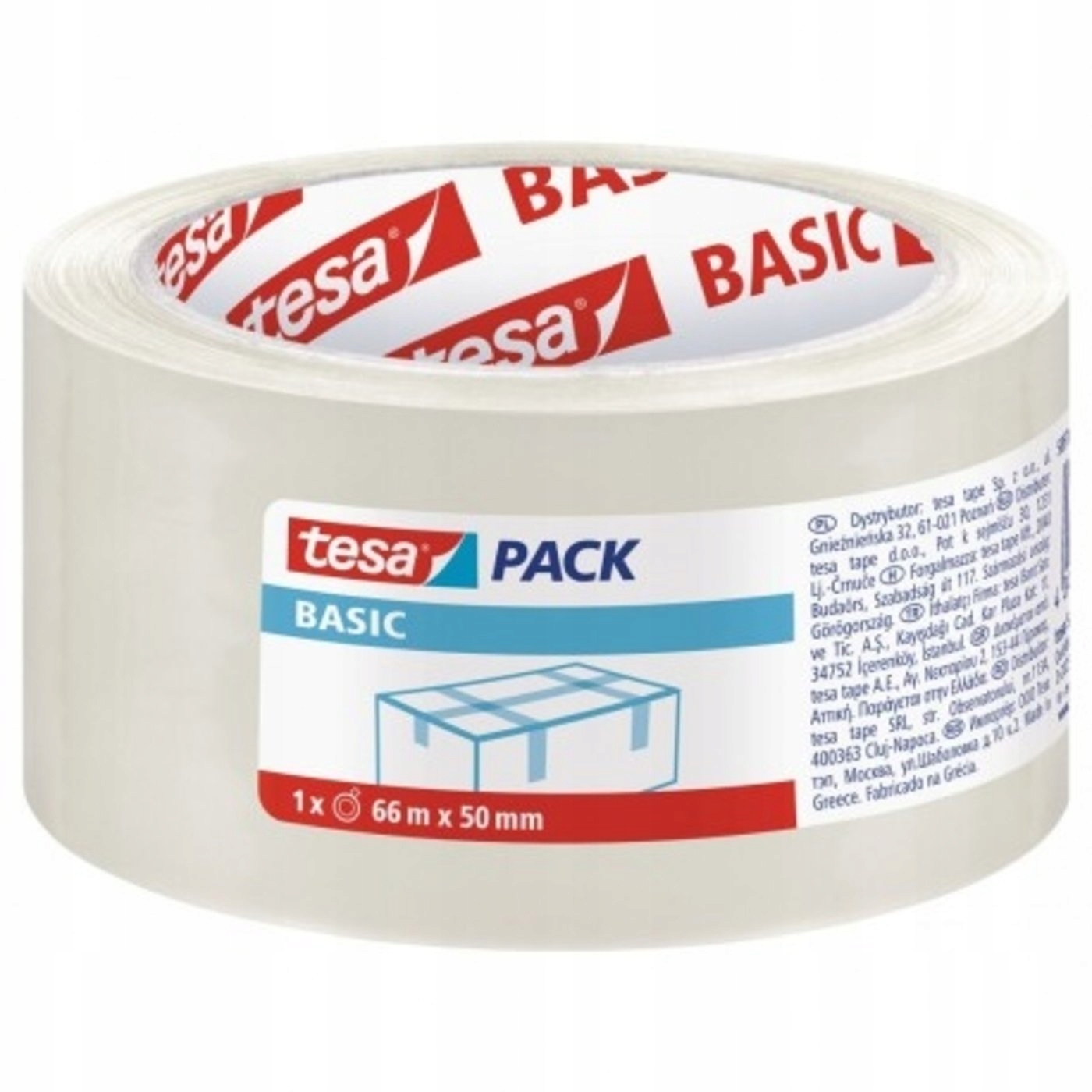

Taśma pakowa Tesa Basic akryl 50mmx66m transparent