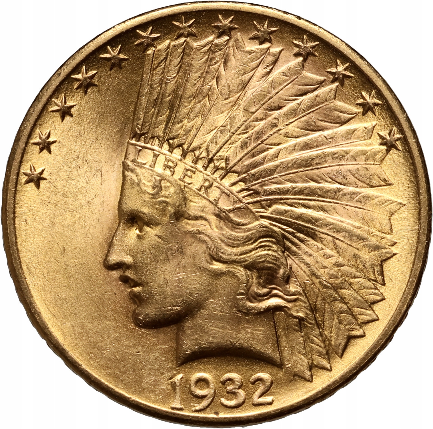 Złota moneta 10 dolarów Indianin