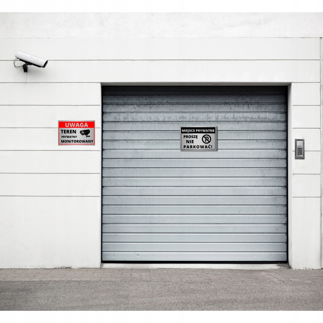 TABLICZKA ALUMINIUM UWAGA TEREN PRYWATNY MONITOROWANY DRUK UV MONITORING Kod producenta TABLICA INFORMACYJNA OBIEKT MONITORING