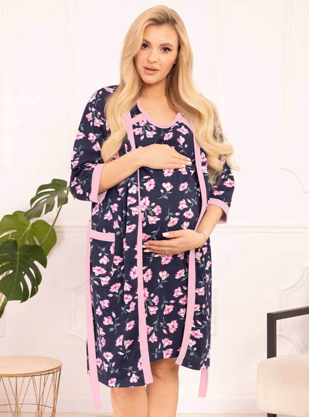 SZLAFROK DAMSKI BAWEŁNIANY PODOMKA DO SZPITALA XXL Długość przed kolana