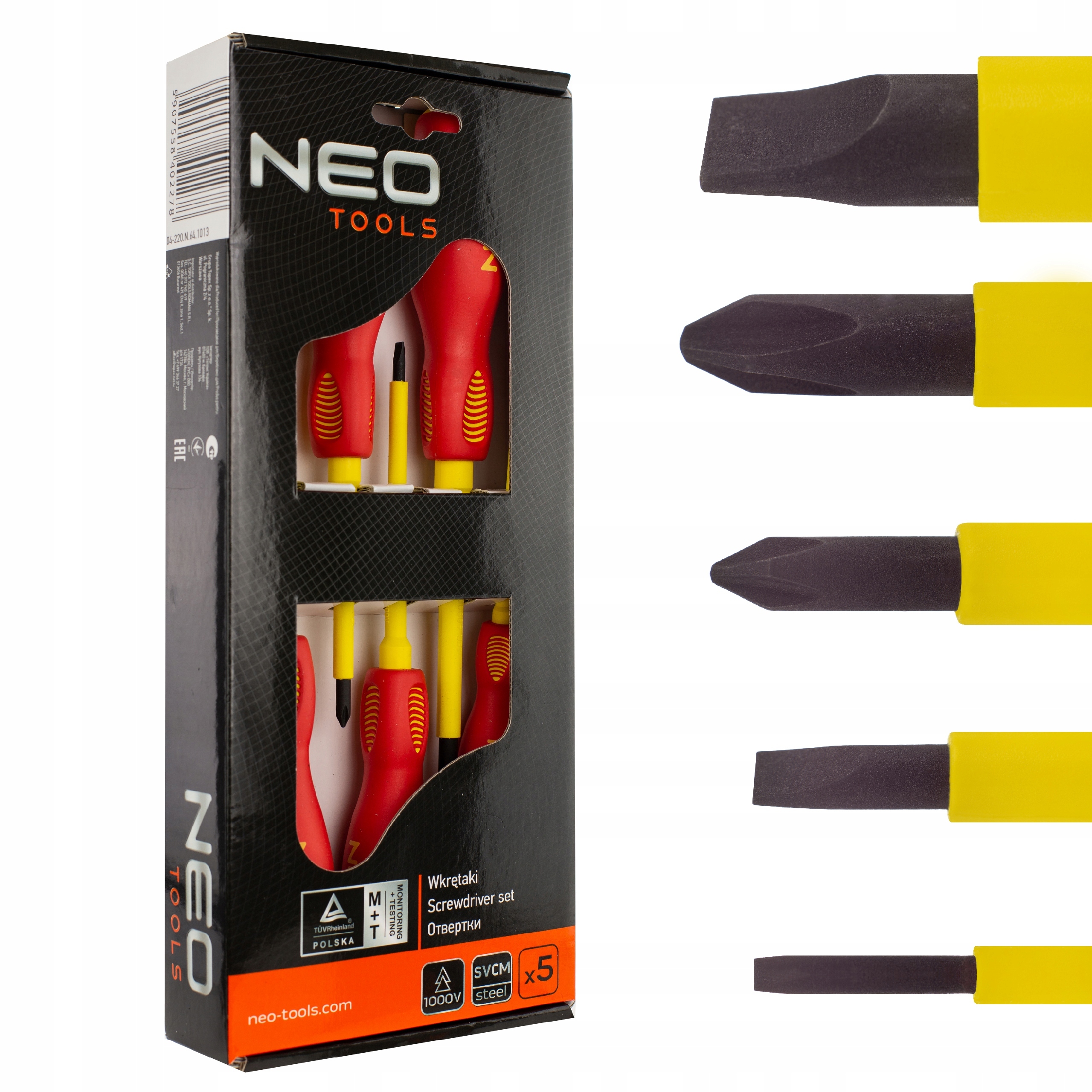 

Wkrętaki Izolowane 1000V 5szt. Neo 04-220
