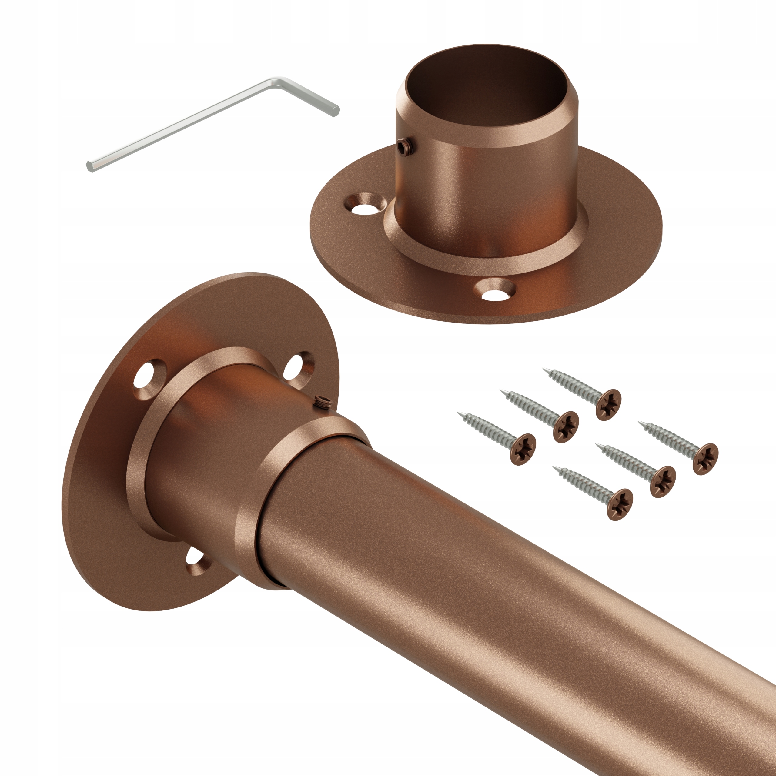 Tyč do šatní skříně silná, průměr 32 mm, Měděná, 100 cm, Strong III