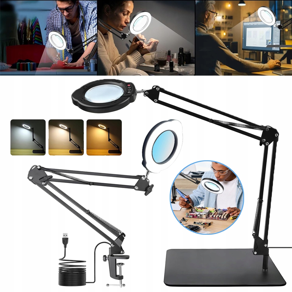 Lupa Se Světlem, Dotykové Ovládání, Zvětšovací Lampa Se Světlem