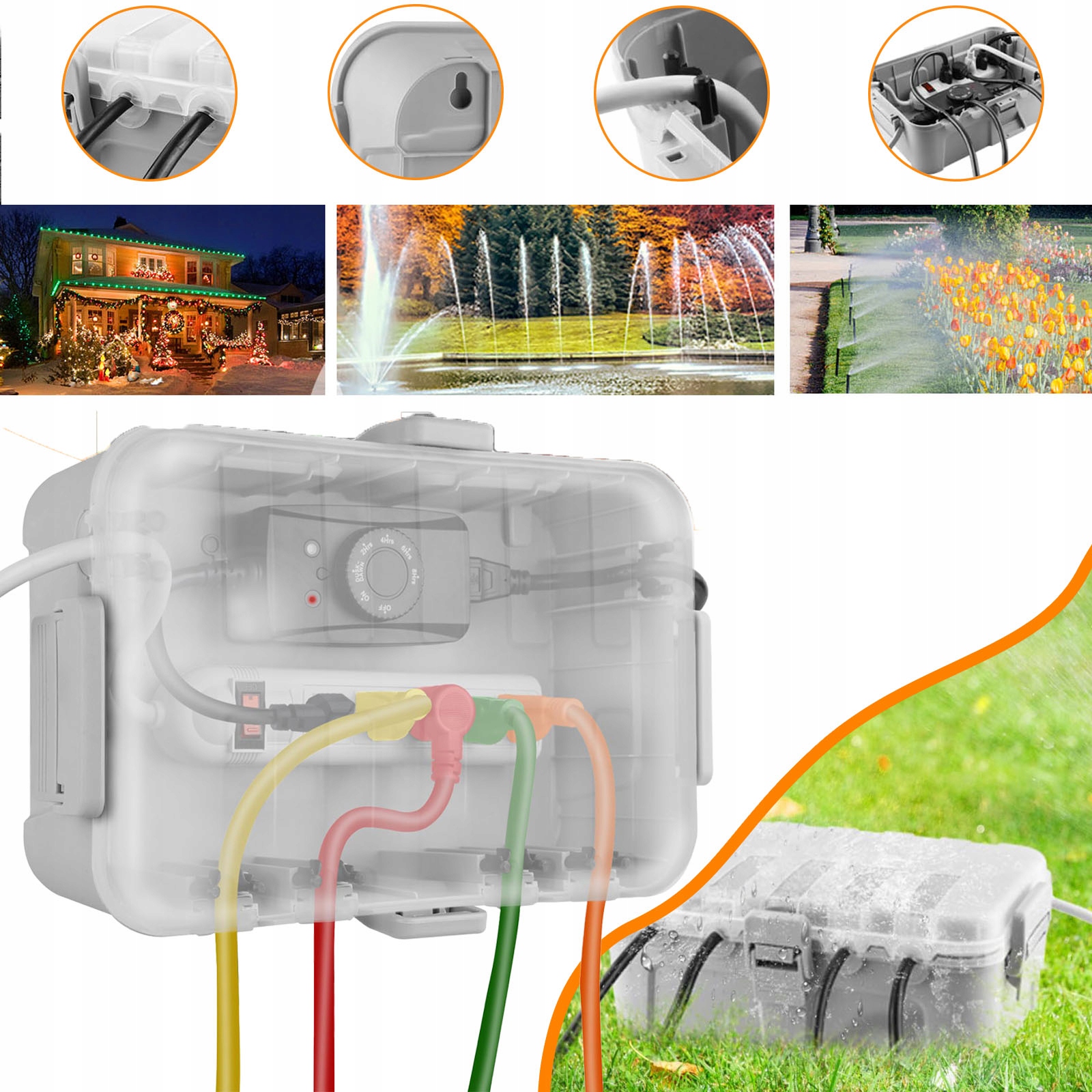 Krabička Na Kabely S Prodlužovacím Kabelem, IP54, voděodolná