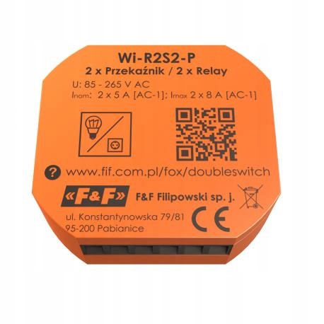 Kanálový Wi-Fi relé 230V Fox Double Switch 2