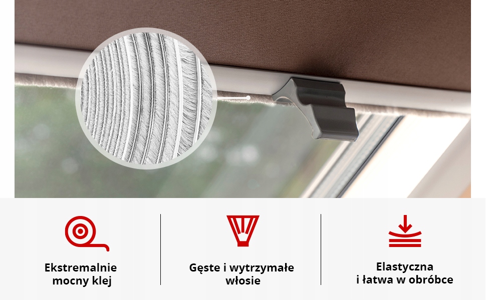 Uszczelka do drzwi samoprzylepna biała 4mm 15m Kolor biały