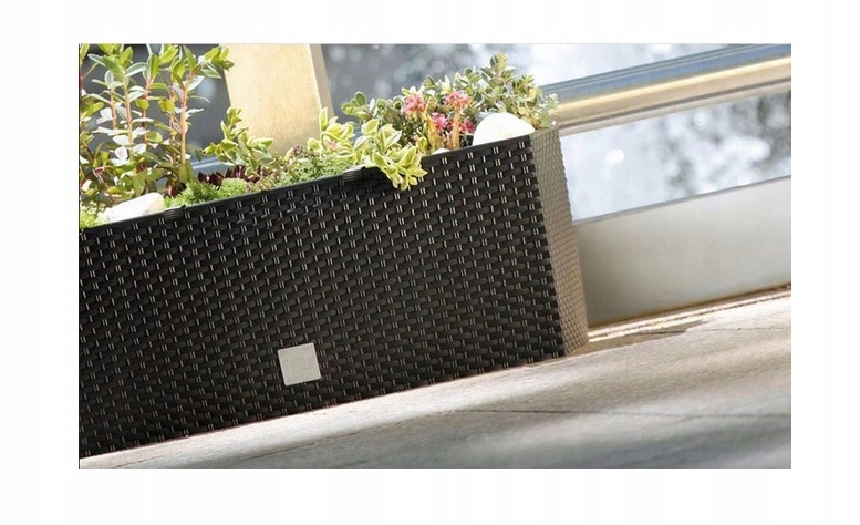 DONICZKA DONICA RATTAN SKRZYNKA OGRODOWA + WKŁAD Szerokość produktu 25 cm