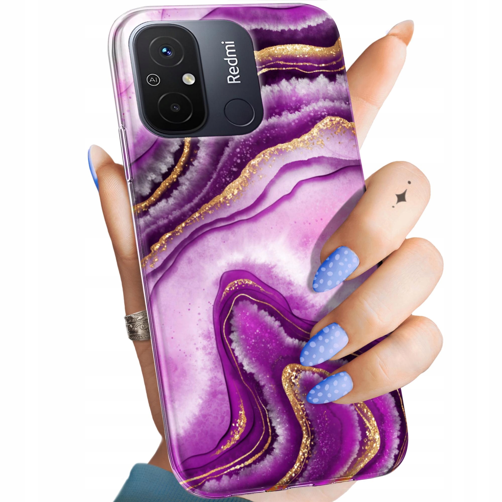 Etui Do Xiaomi Redmi 12C Różowy Marmur Purpura Róż Marmur Obudowa