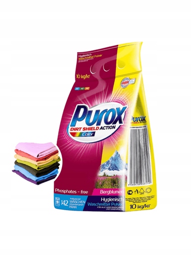 Levně Prášek na praní Purox Color pro barvu 10 Kg 142 Praní Barva