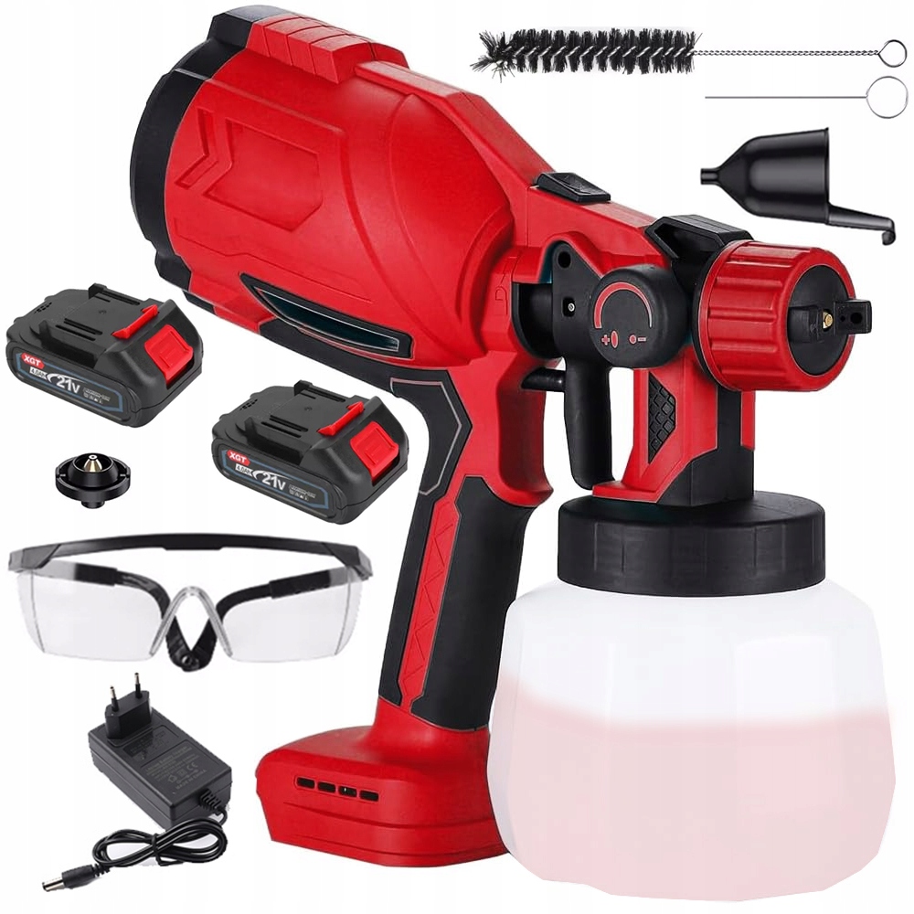 Stříkací Pistole 21V S Nádobkou 1000 ML 2 Baterie Tryska 1.8 MM
