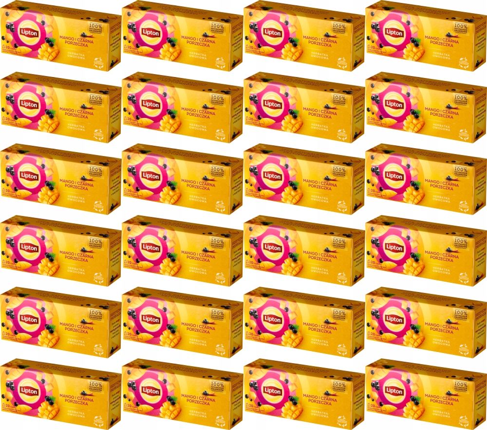 Herbatka owocowa ekspresowa Lipton Mango i Czarna Porzeczka 20 torebek x24