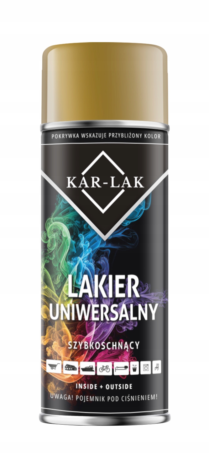 Kar-lak Złoty Metalik Farba W Sprayu Lakier Uniwersalny Car Lak 400 ML