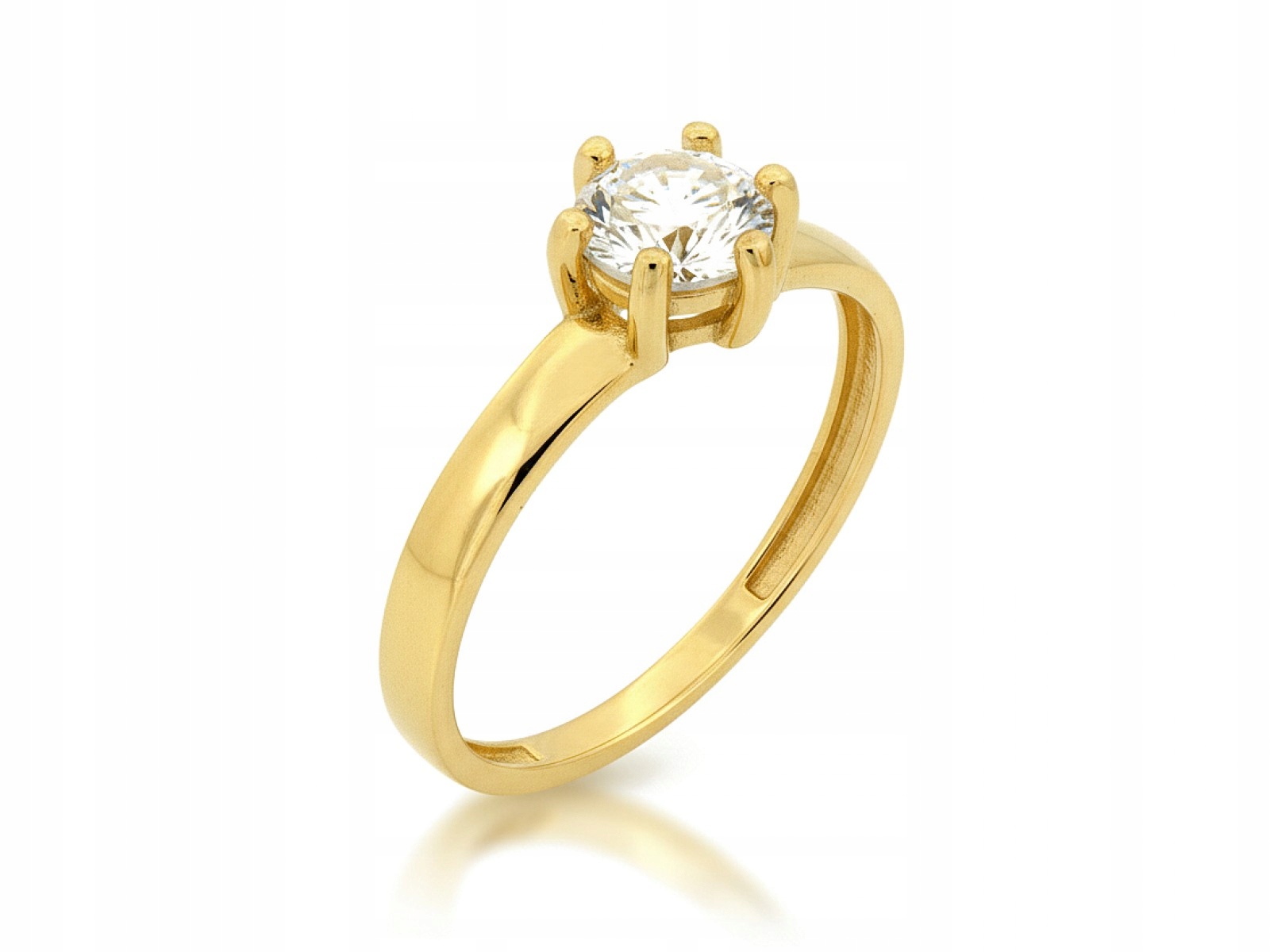 Zlatý prstýnek 585 lesklý zirkon, značkový lesklý