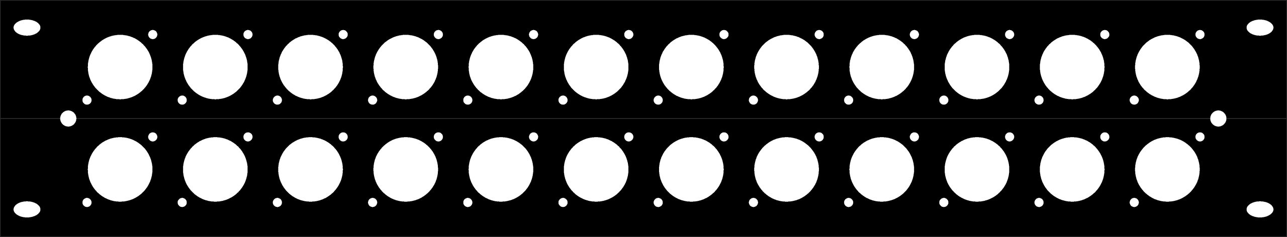Maskovací panelová krytka 24 zásuvek Xlr Rack 19 2U hliník Thon 24XLR