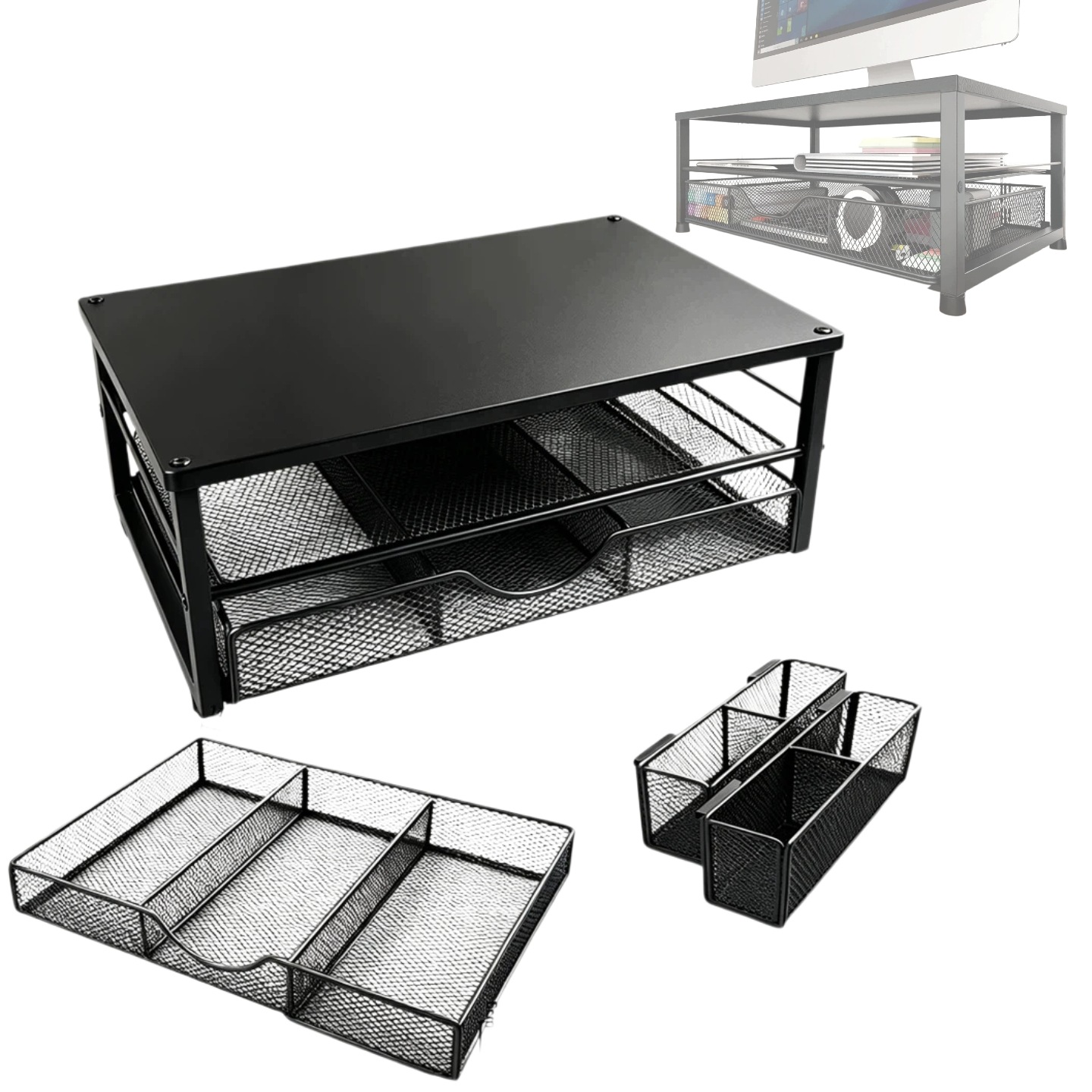 Podstawka Pod Monitor Ergonomiczna Organizer Biurkowy Oszczędność Miejsca