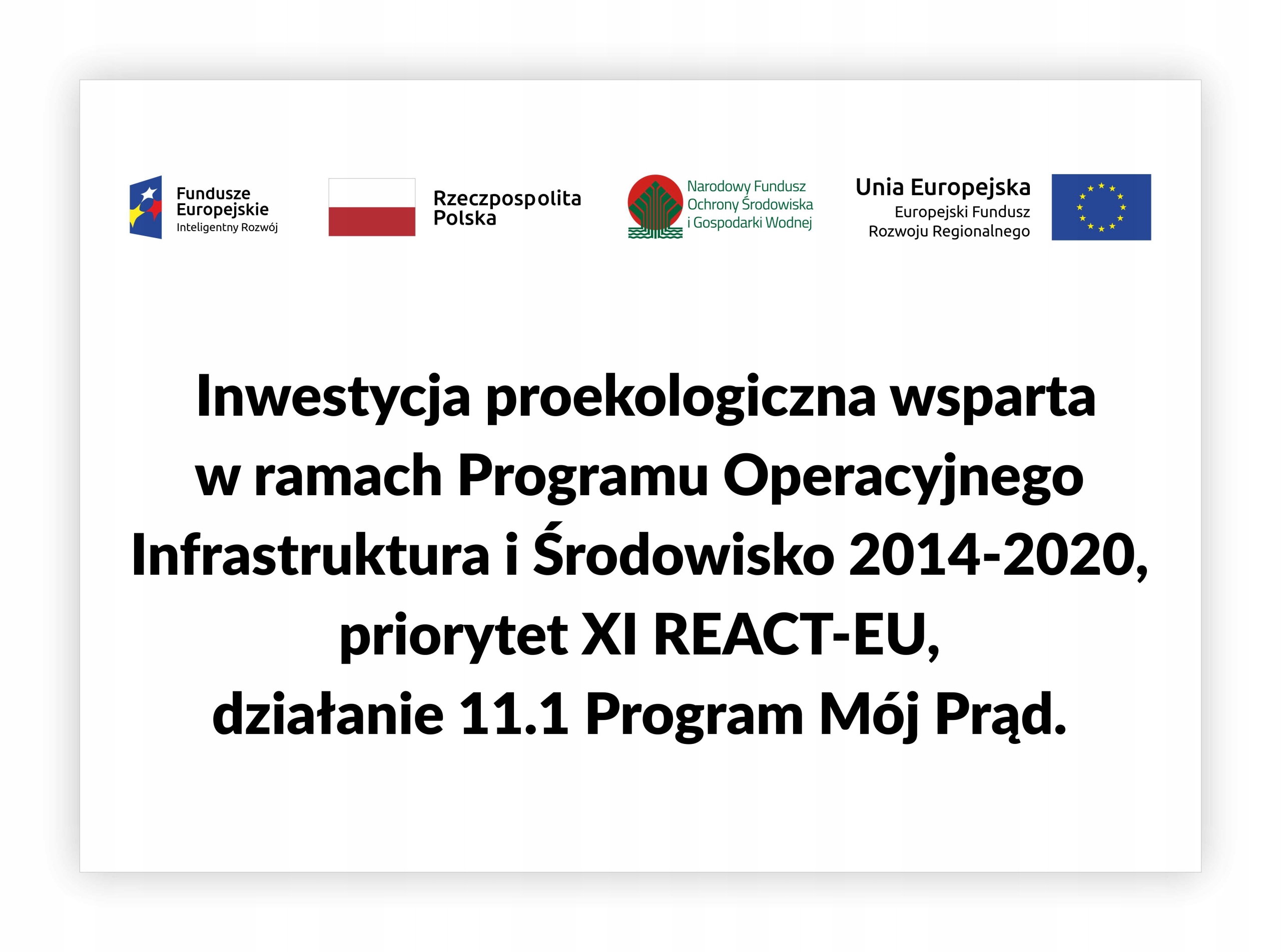 

Tabliczka Mój Prąd 4.0 Fotowoltaika Wymóg Pcv A4