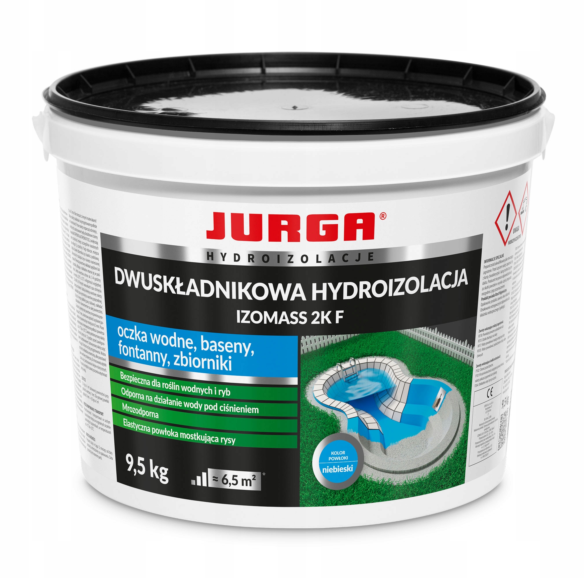 Izolacja Jurga folia w płynie do basenów i oczek wodnych Izomass 2kf 9,5 kg