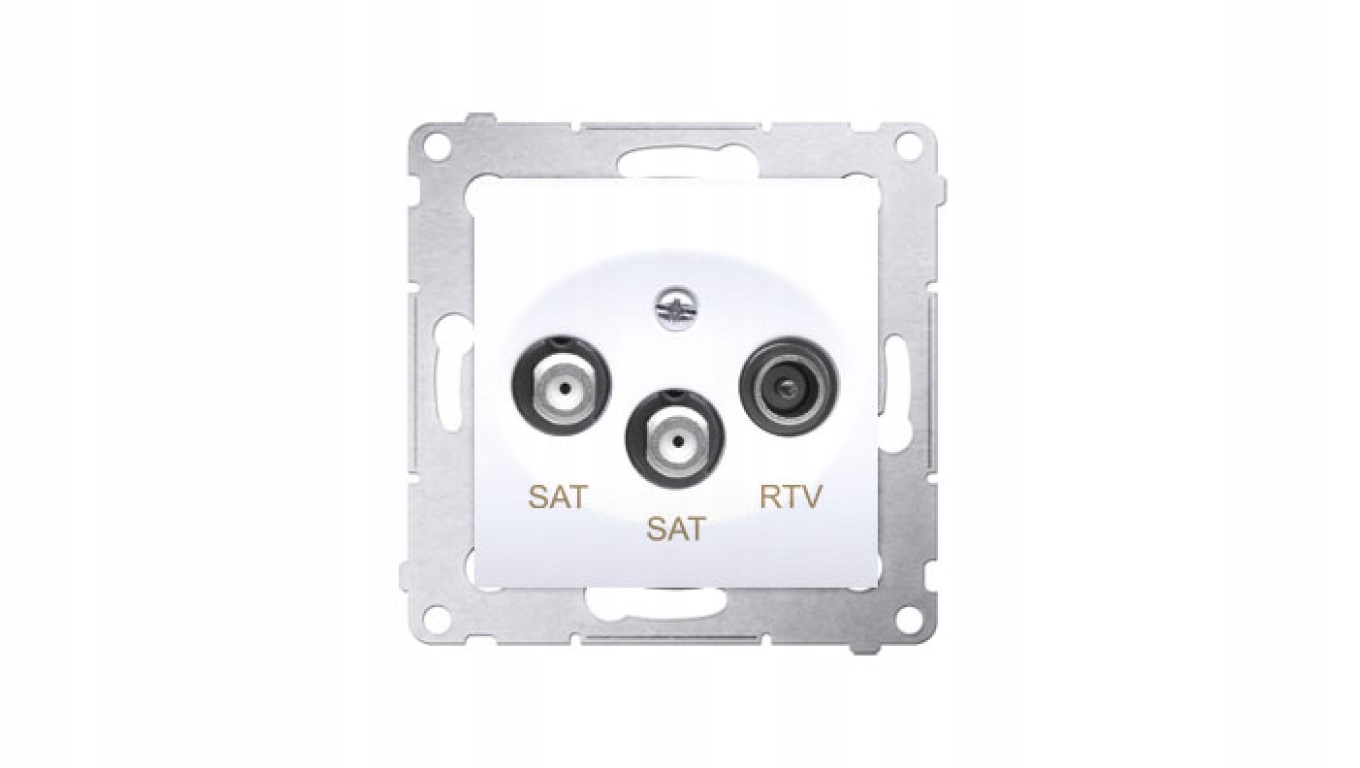 Dvojitá satelitní anténní zásuvka Sat-sat-rtv bílá DASK2.01/11