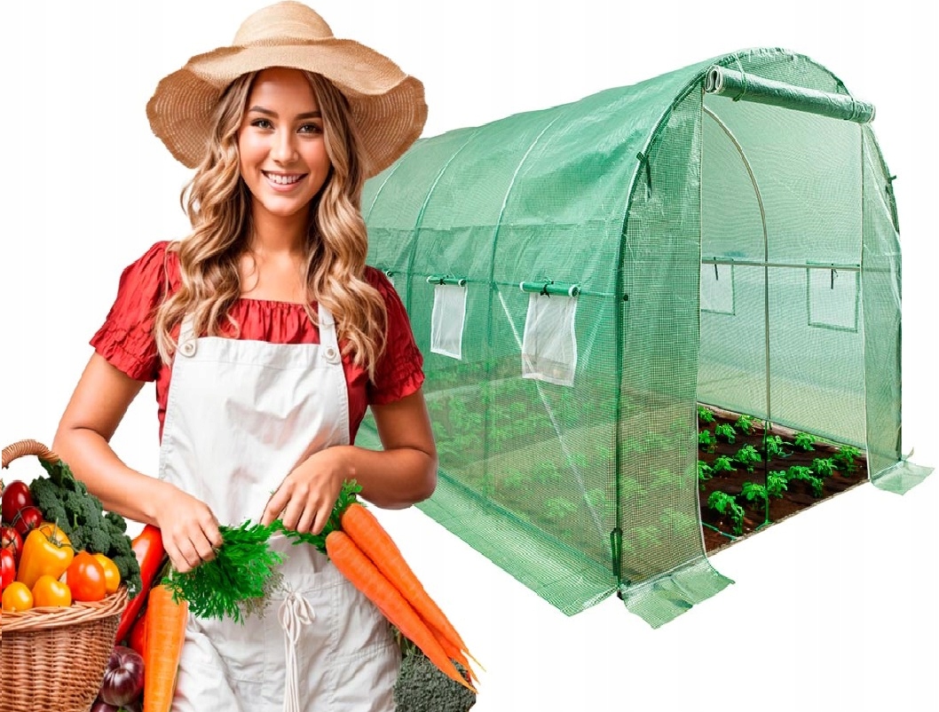 Tunel Foliowy Ogrodowy Szklarnia FOLIA NA WARZYWA OWOCE 10m2 Powierzchnia 10 m²