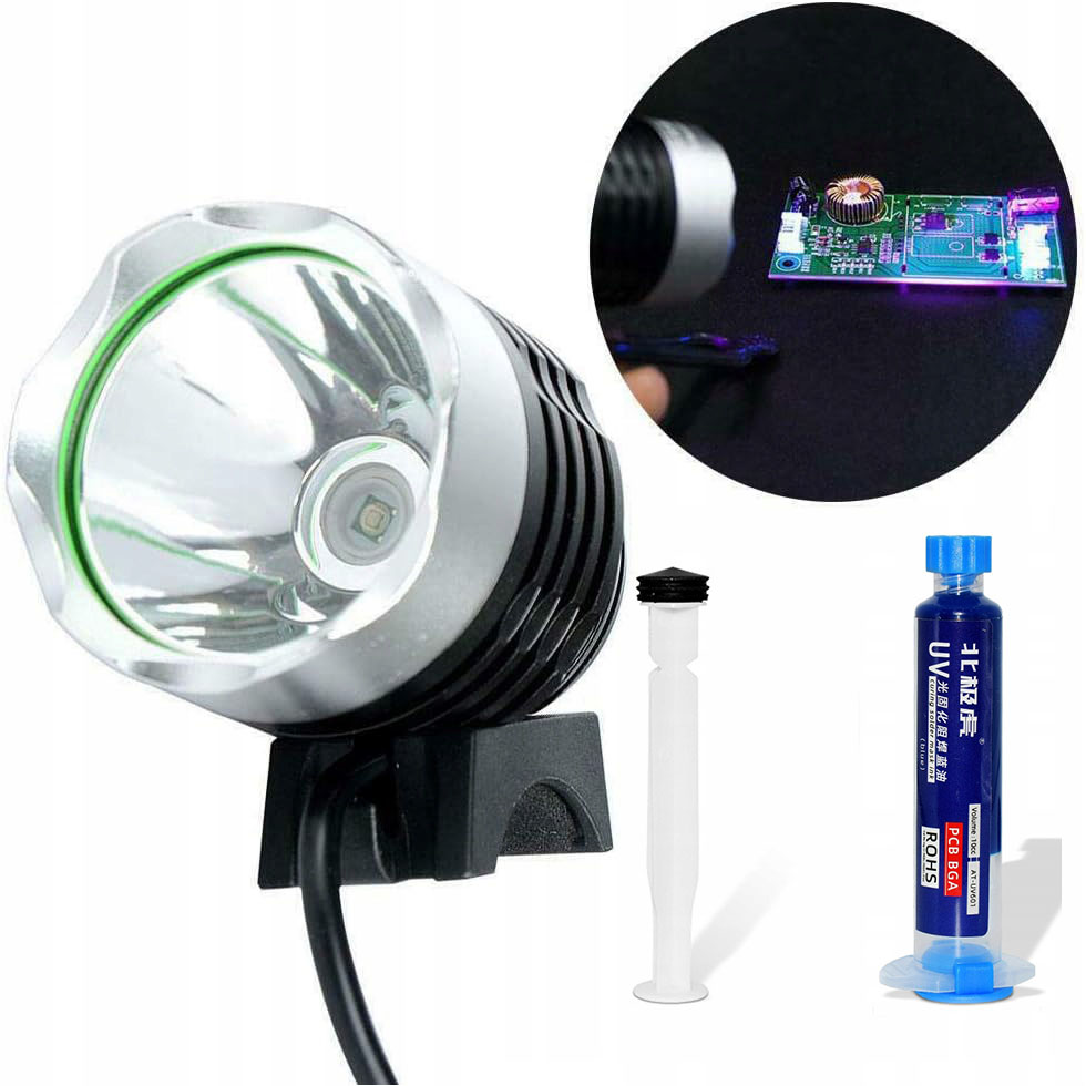 ZESTAW SOLDERMASKA NIEBIESKA DO PŁYTEK DRUKOWANYCH PCB UV LAMPA UV