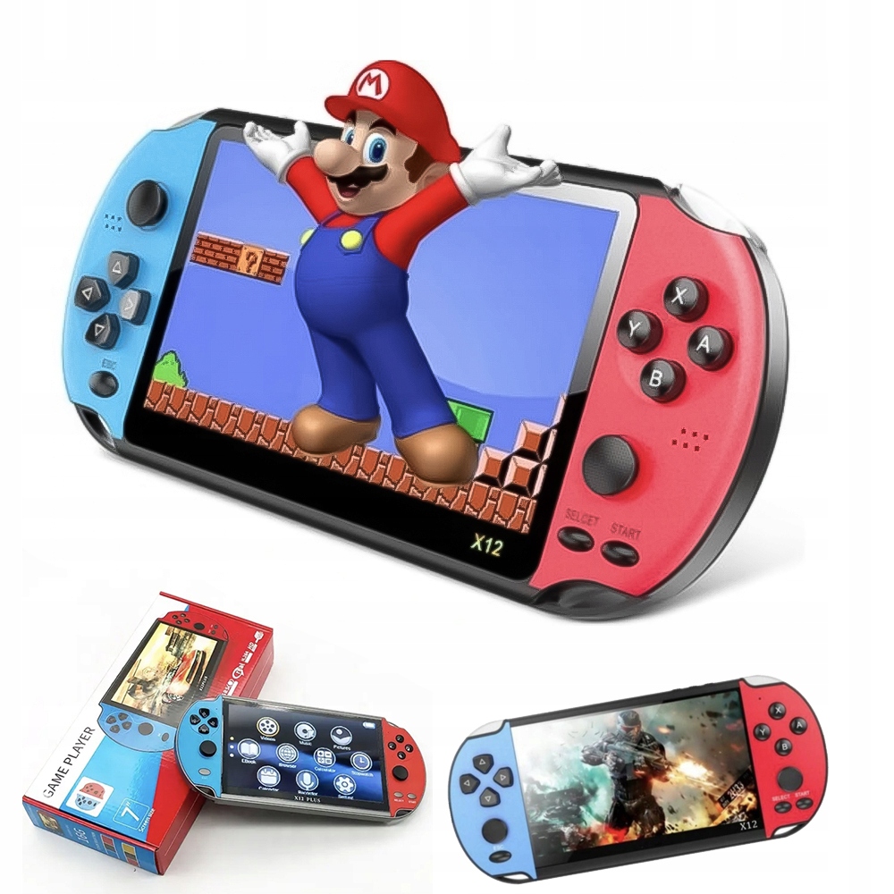 Přenosná Konzole 7" 2700 Her Fc Gba Nes Sfc Ps Arkádová 16 Gb Baterie 2.5 Ah