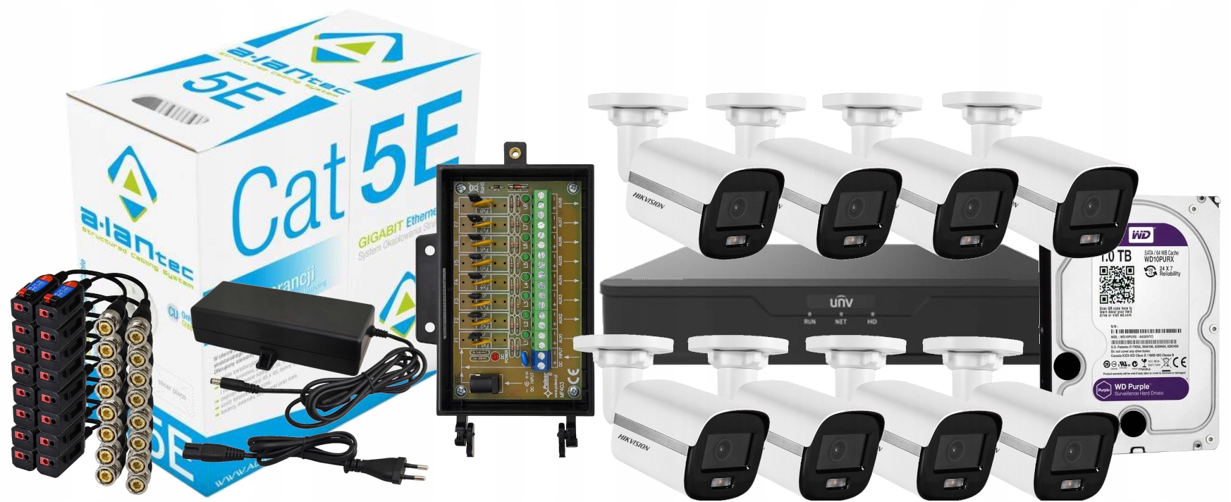 Sada domáceho monitorovania 8 Tubových kamier Hikvision 5 dní záznamu