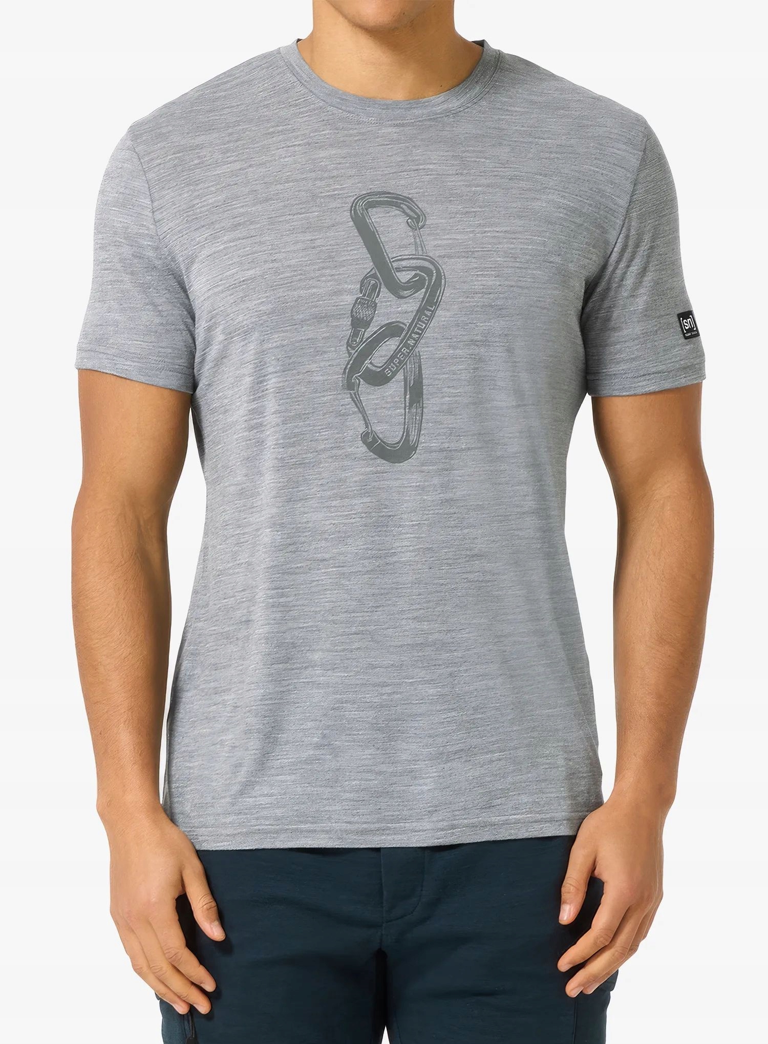 Merino tričko Super.natural Carabineri Tee c.mere grey mel L