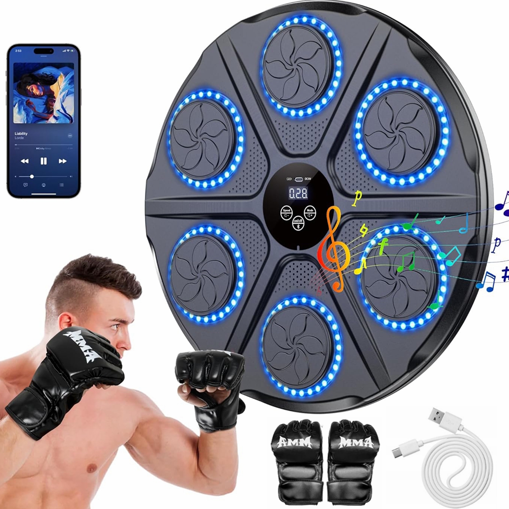 Elektroniczna Tarcza Bokserska Na Ścianę Z Bluetooth 12 Prędkości +rękawice