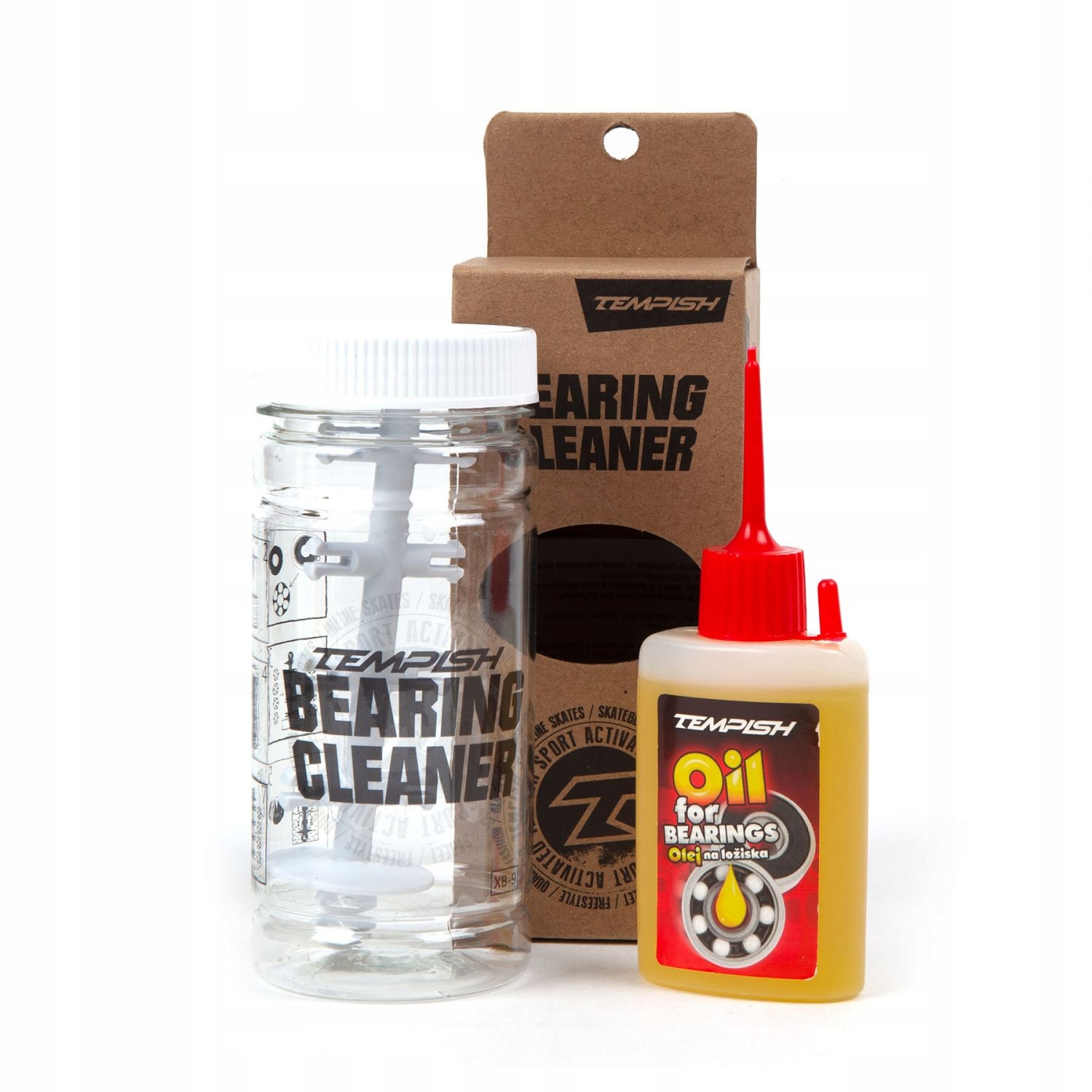 Zestaw Olej do łożysk Tempish 50ml i pojemnik do czyszczena skate rolki