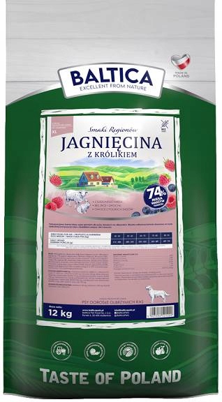 Baltica Smaki Regionów Extra Large Z Jagnięciną I Królikiem Dla Psa 12kg