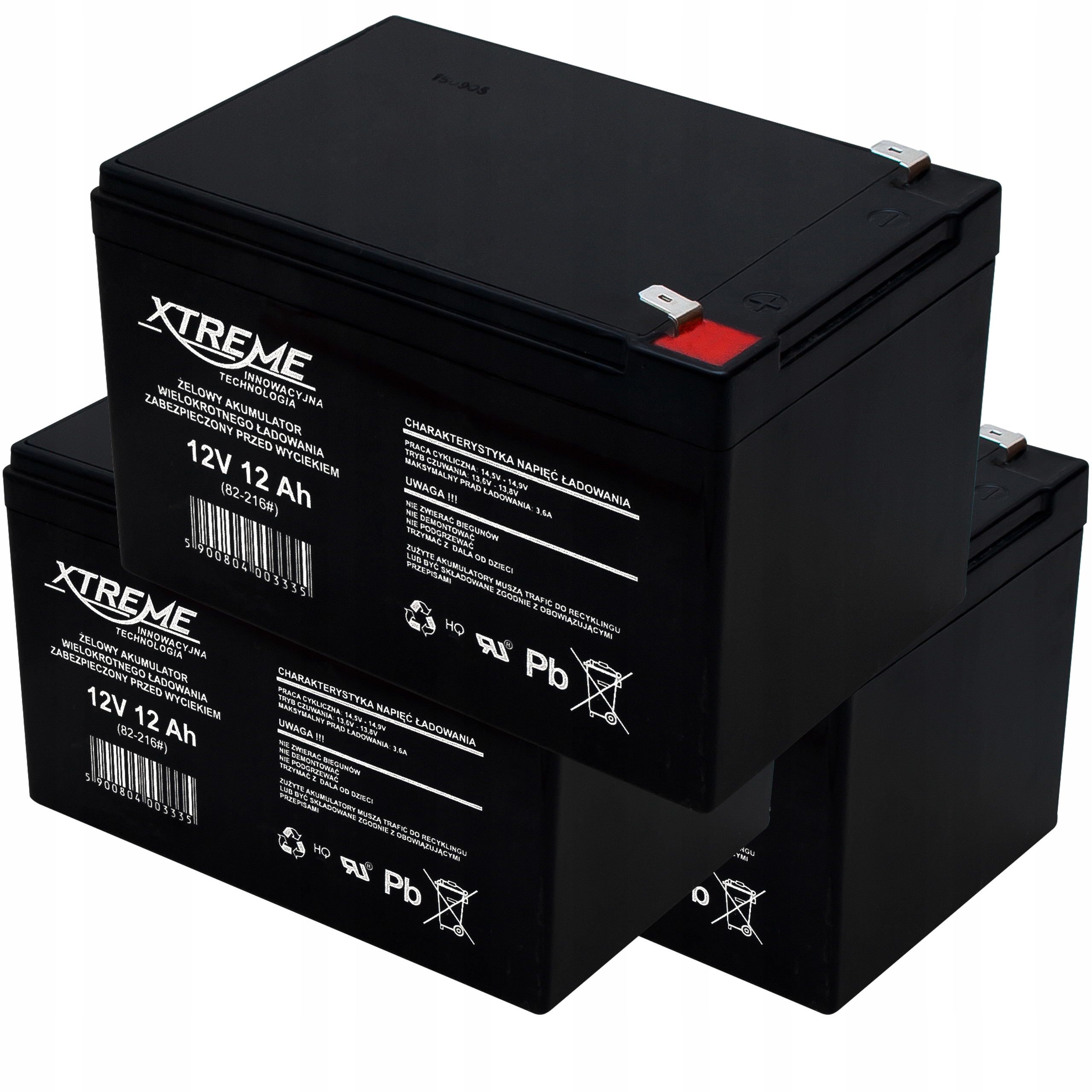 3× Akumulator Xtreme 12 V 12 Ah