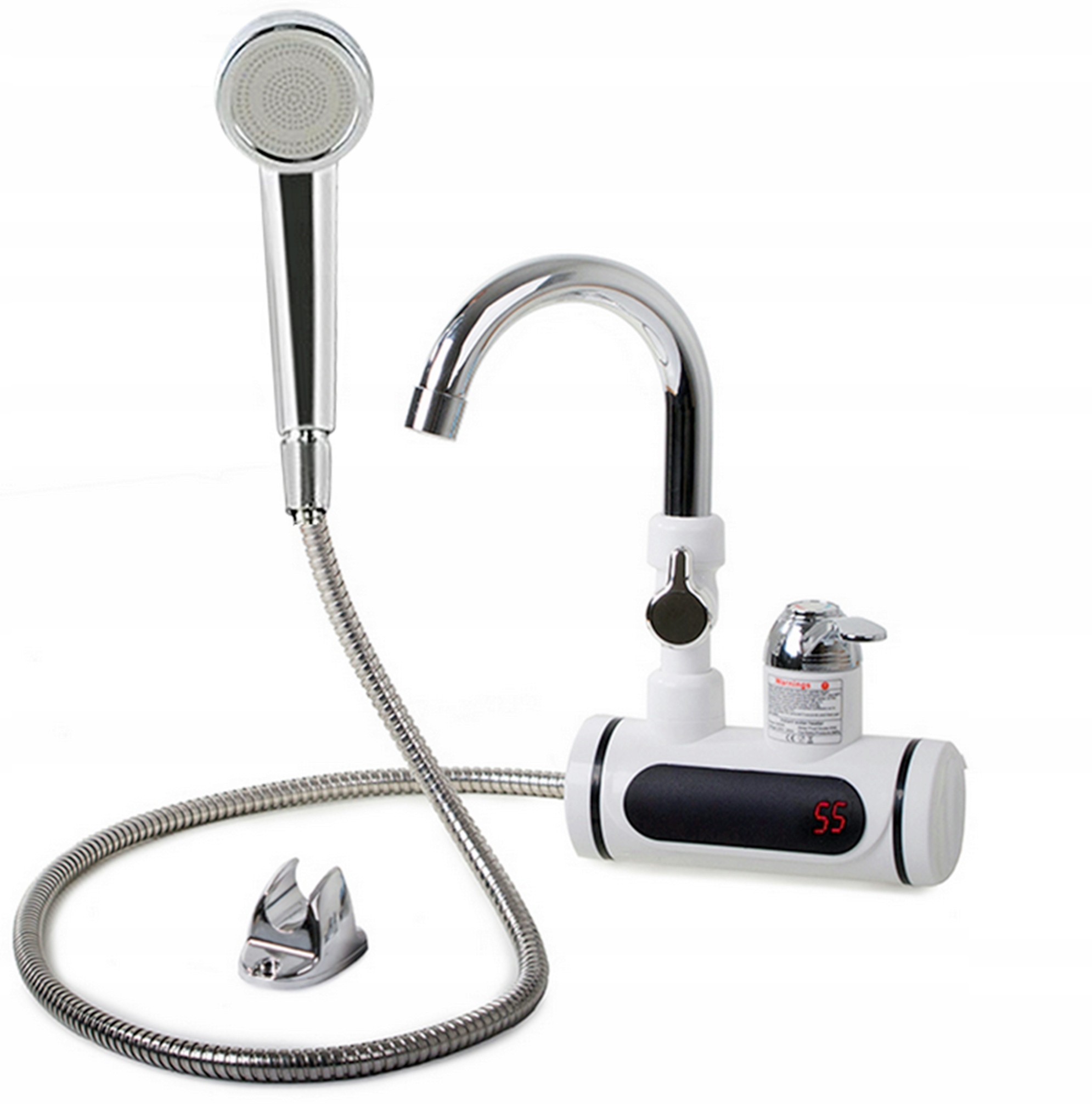 PRZEPŁYWOWY PODGRZEWACZ WODY PRYSZNIC 3000 W LCD MONTAŻ DO ŚCIANY KRAN Marka FORTRADE