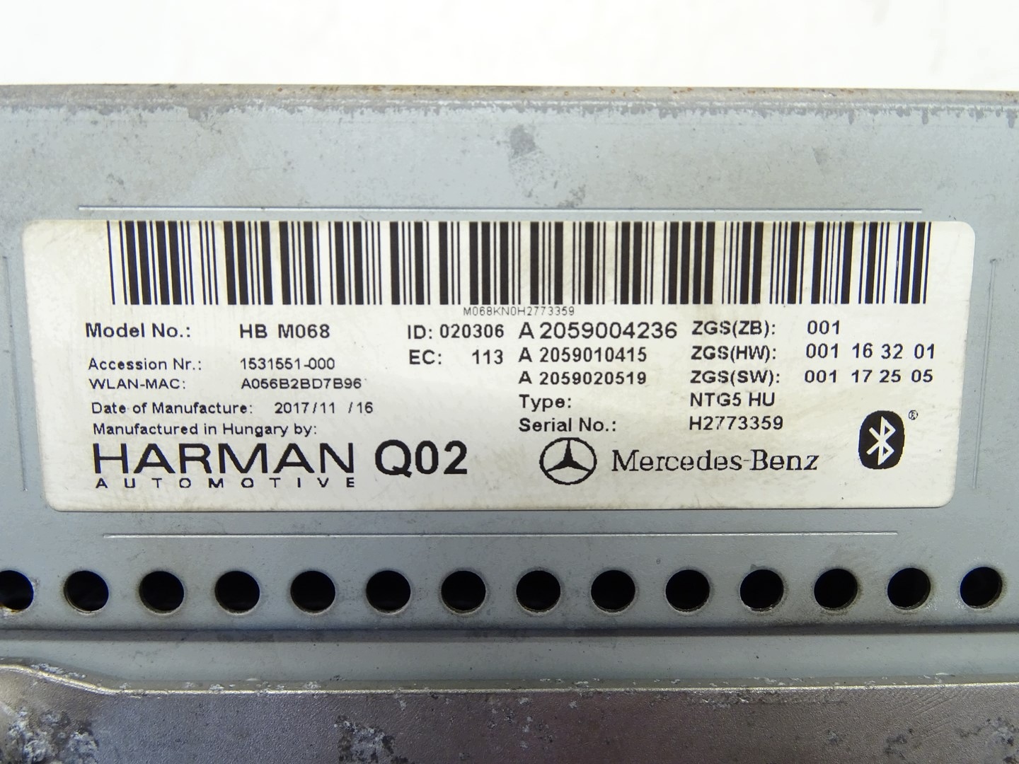 RADIO navigation HARMAN MERCEDES C W205 A2059004236