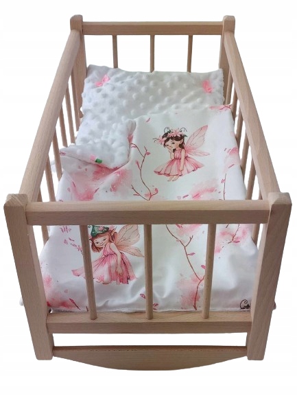 KOŁYSKA DLA LALEK Z POŚCIELĄ KOŁYSKA DREWNIANA KOLEBKA