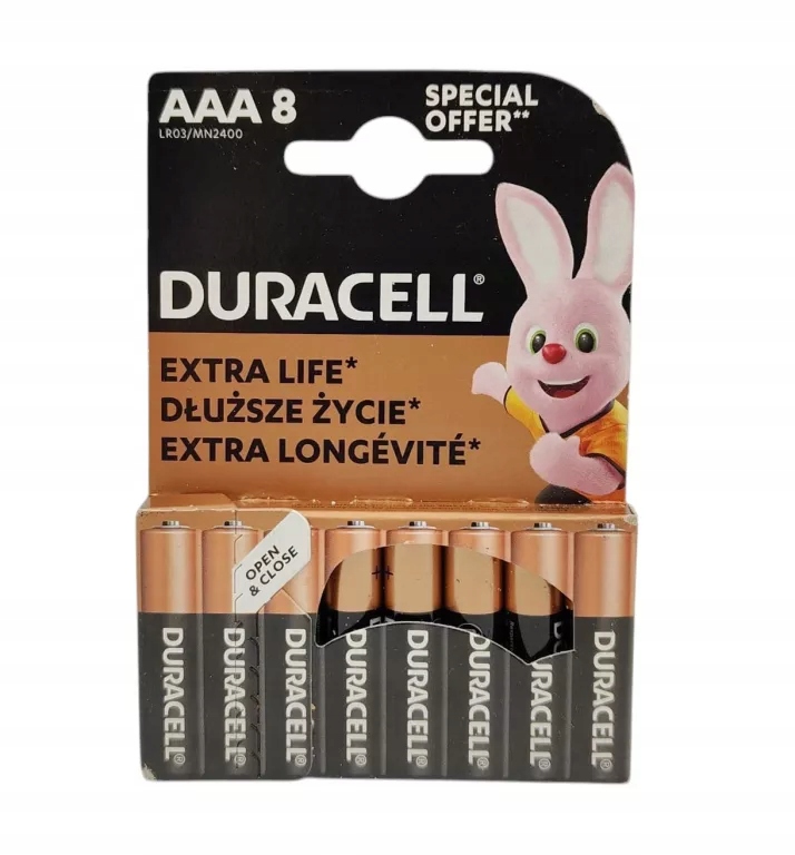 Bateria alkaliczna Duracell AAA (R3) 8 szt.