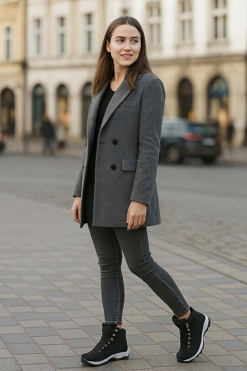 BUTY ZIMOWE DAMSKIE SPORTOWE OCIEPLANE ŚNIEGOWCE TRAPERY Botki P3 Marka bez marki