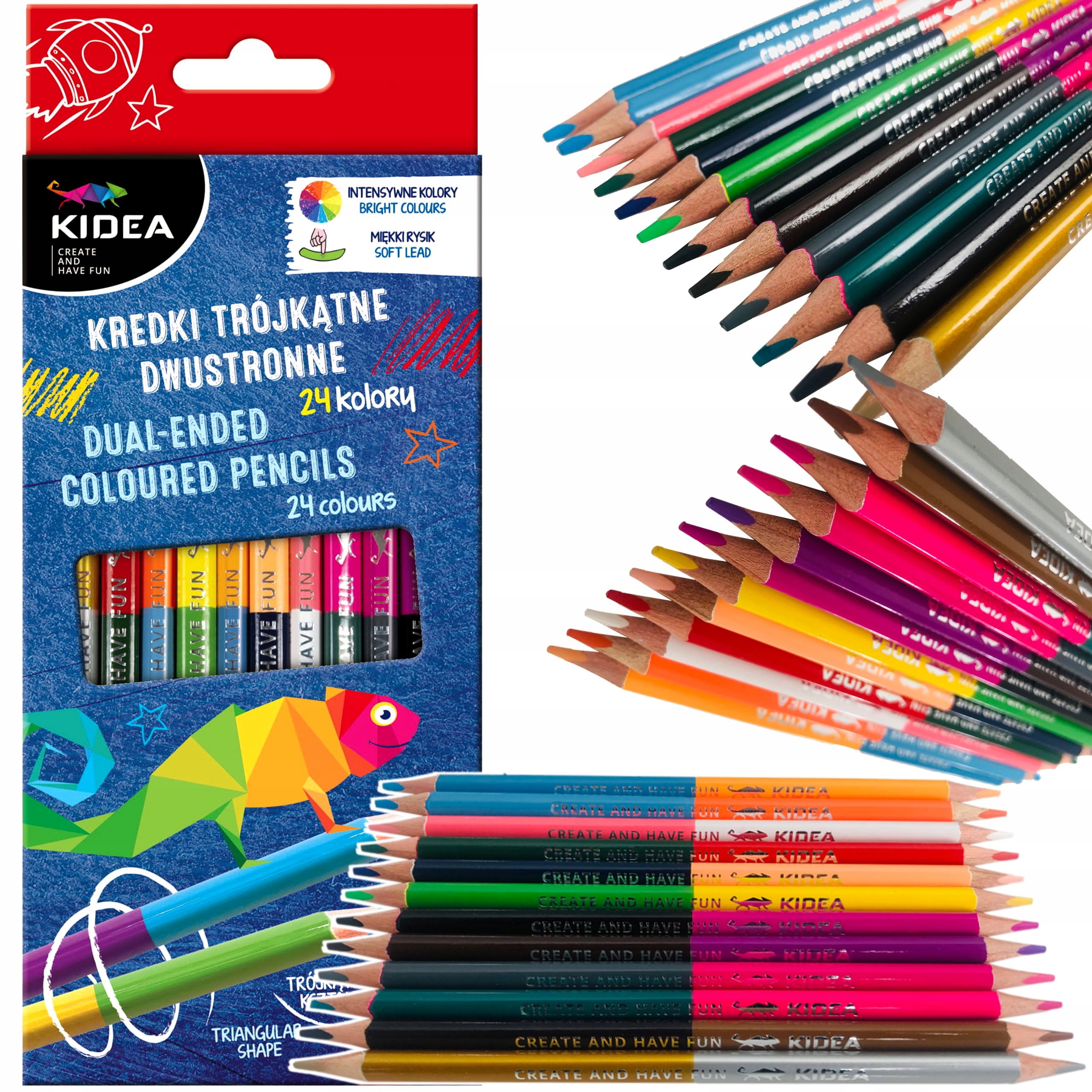 KREDKI DWUSTRONNE KIDEA 12/24 INTENSYWNYCH KOLORÓW