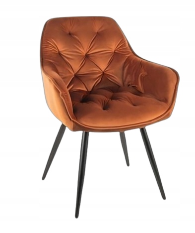 Čalúnená stolička Cherry Velvet čierna/škoricová Sig