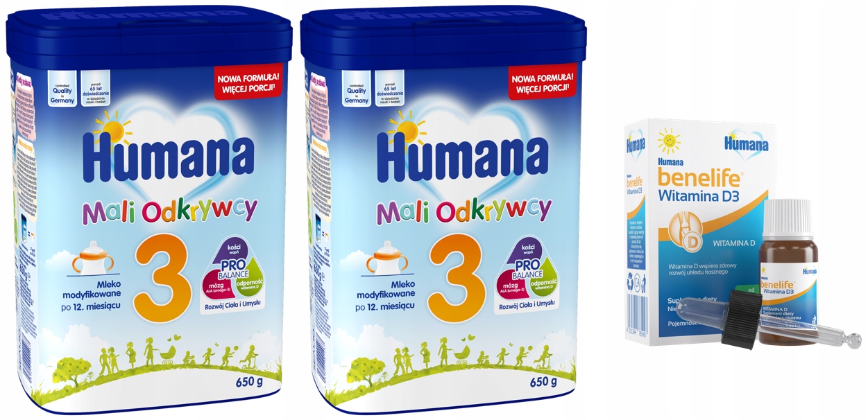 Humana 3 650g x 2szt + GRATIS Humana Wit D3 5ml