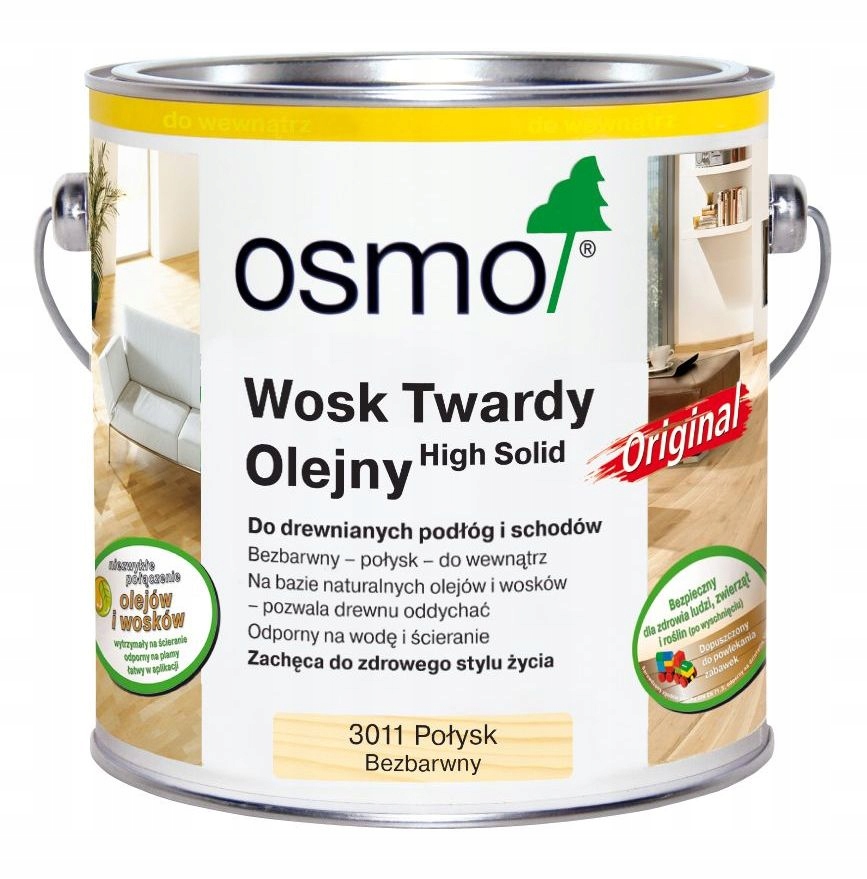 Osmo Tvrdý Vosk Olejový 2.5L bezbarvý lesk 3011
