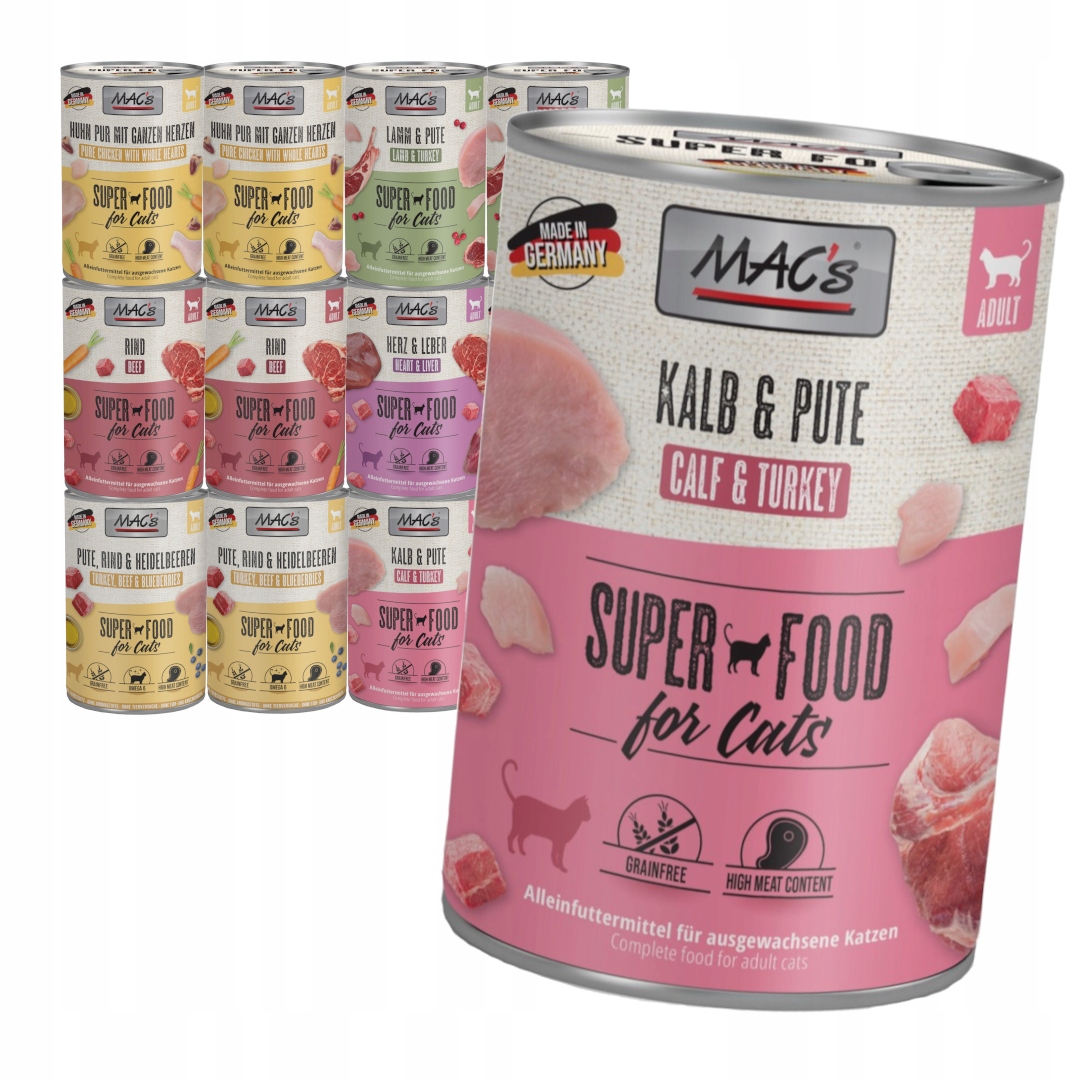 MAC's 12x400g Mokra Karma Dla Dorosłych Kotów Mix 6 Smaków