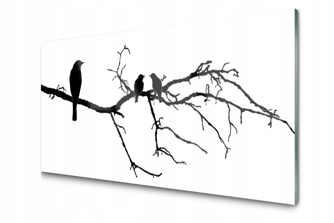 

Panel szklany dekor Ptaki Gałąź 120x60 + Klej