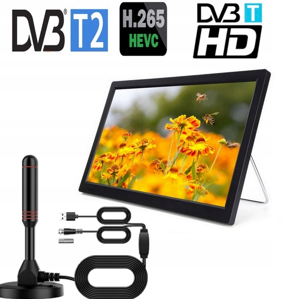 Telewizor Przenośny 10" 12V/24V/230V Antena