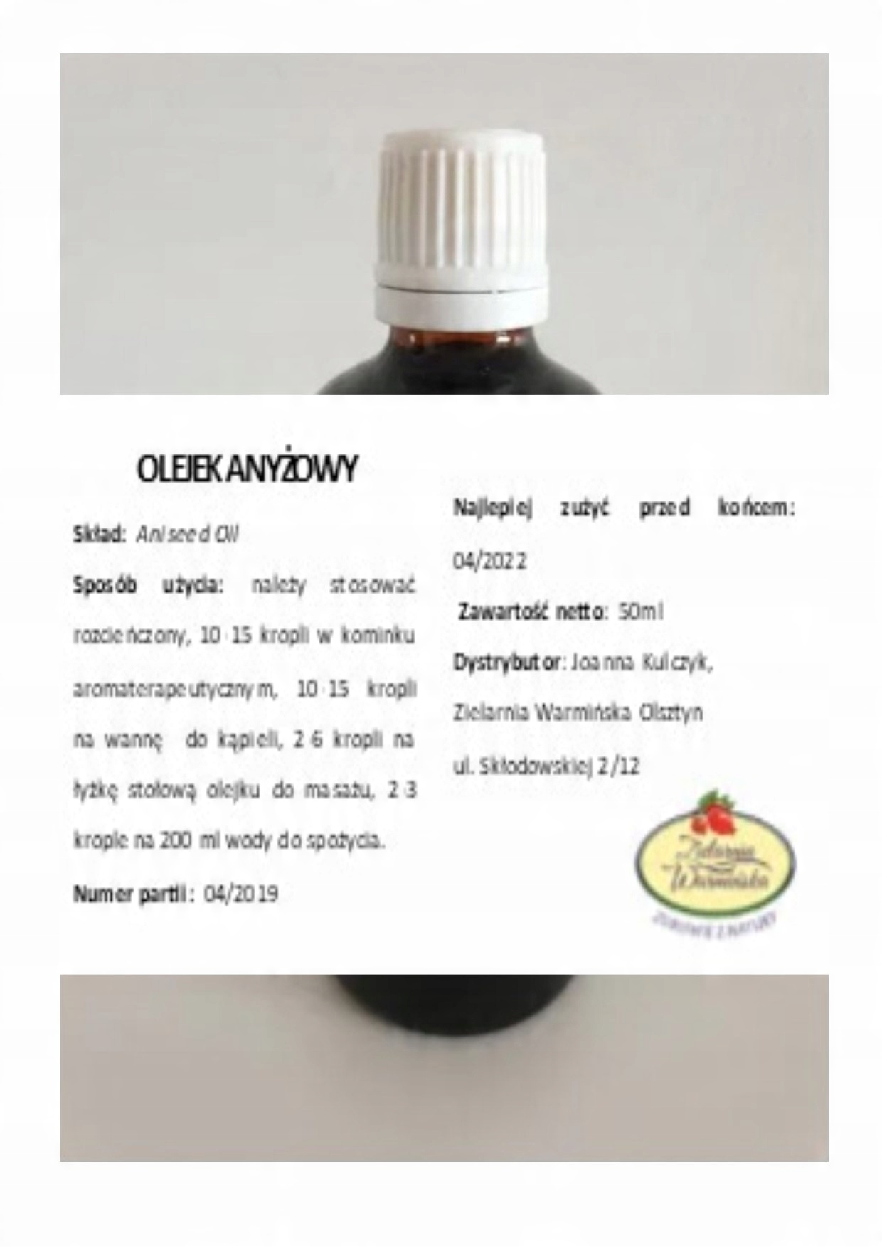 

Olejek Anyżowy 100% Naturalny, 50 ml