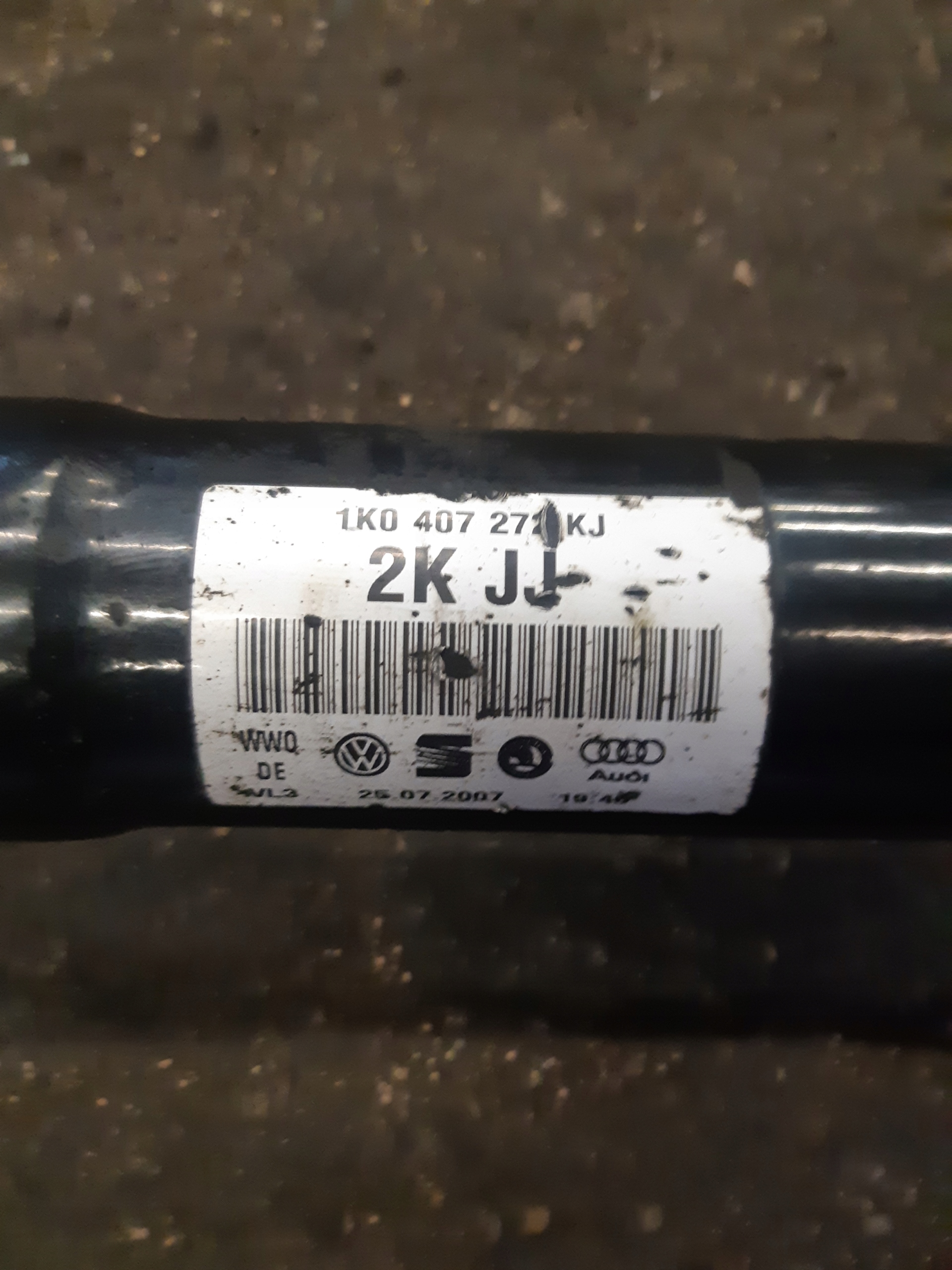 AUDI A3 8P 2.0 TFSI semi-axis right semi-axis 1K0407272KJ